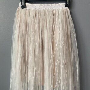Tulle Cream Skirt
